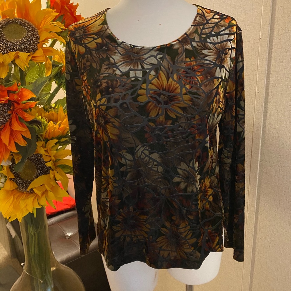 Chicos design cut velvet top